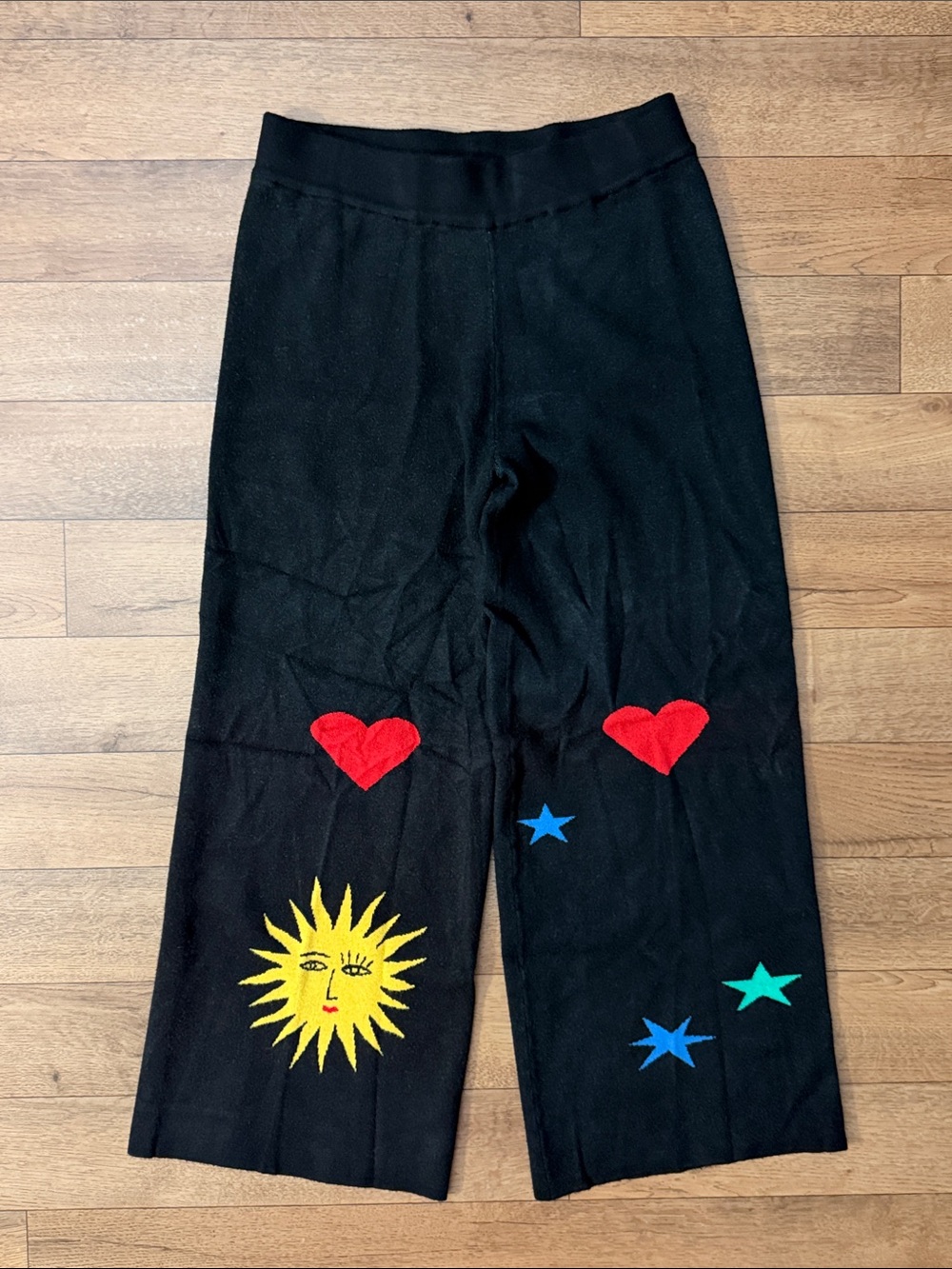 Dressed In LALA Size Large Original Celestial Print Knit Pants Sun & Stars Rare